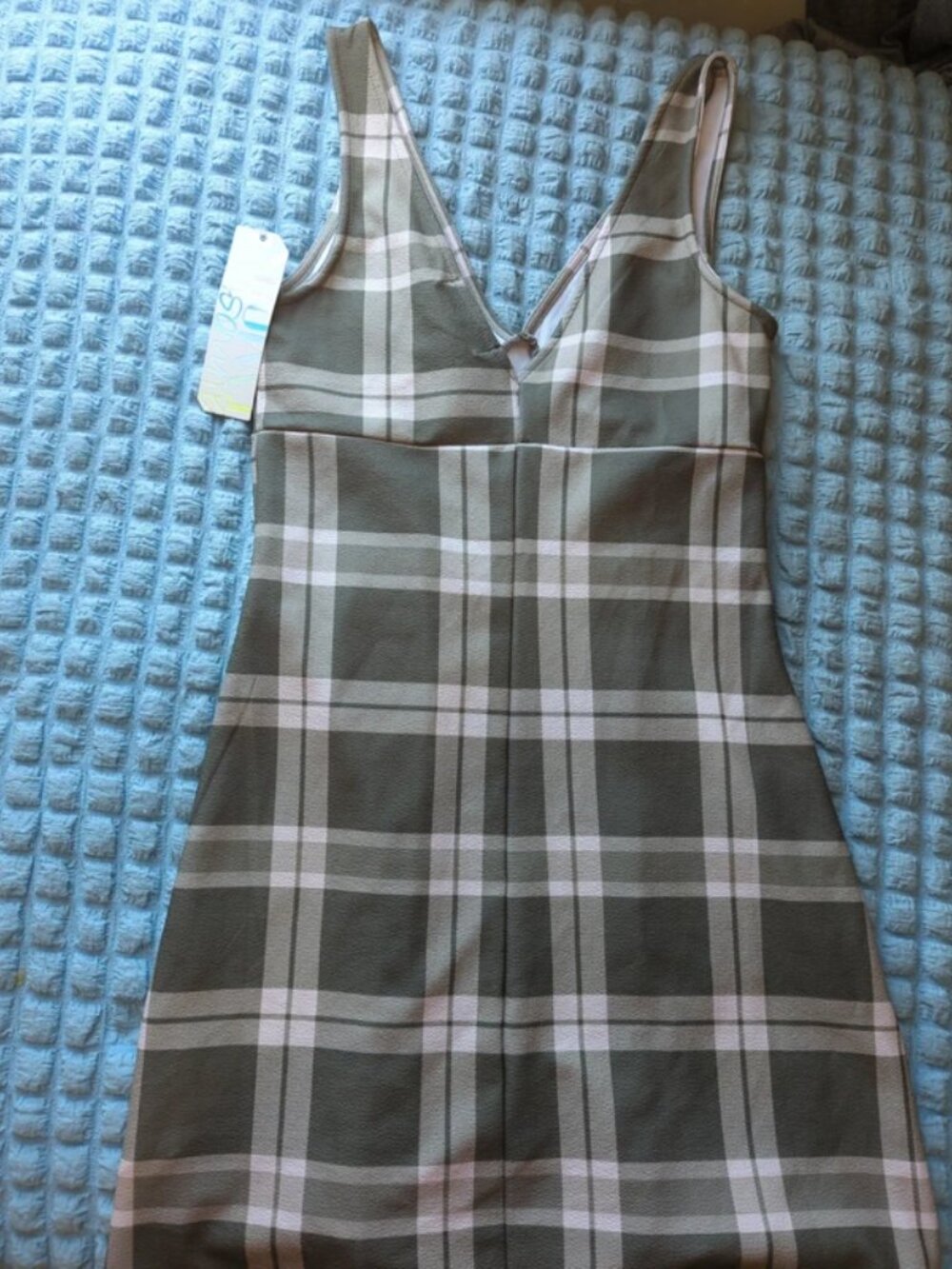 Cute plaid tarten grunge 90s style fitted dress size M NWT - Picture 2 of 4